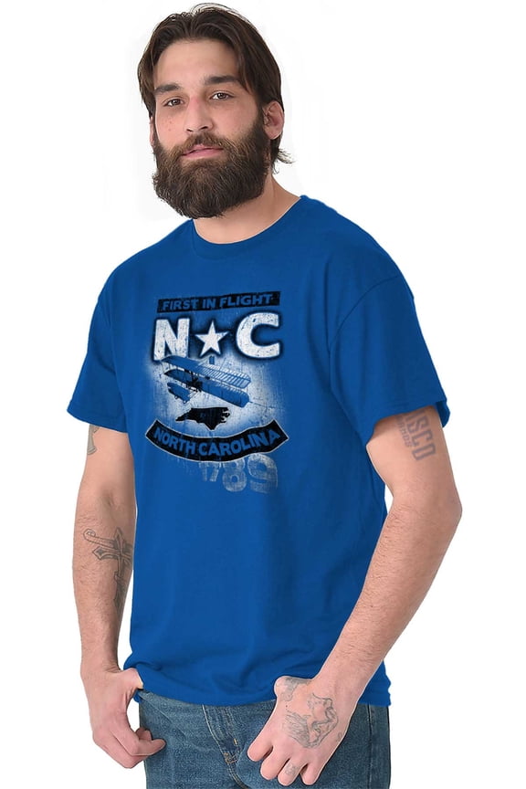 First In Flight NC Vacation Souvenir Men's Graphic T Shirt Tees Brisco Brands S