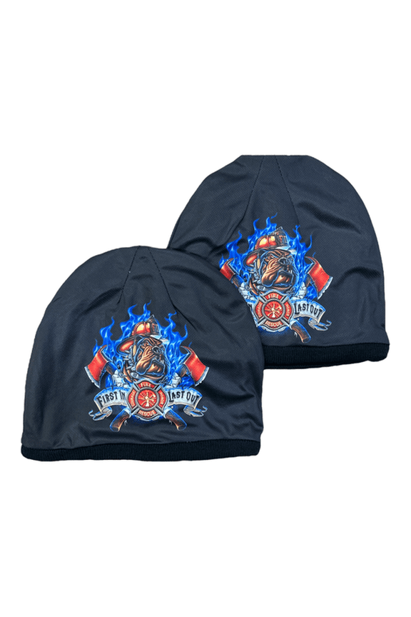 First In, Last Out Firefighter Beanie Lined, Double-Sided Design