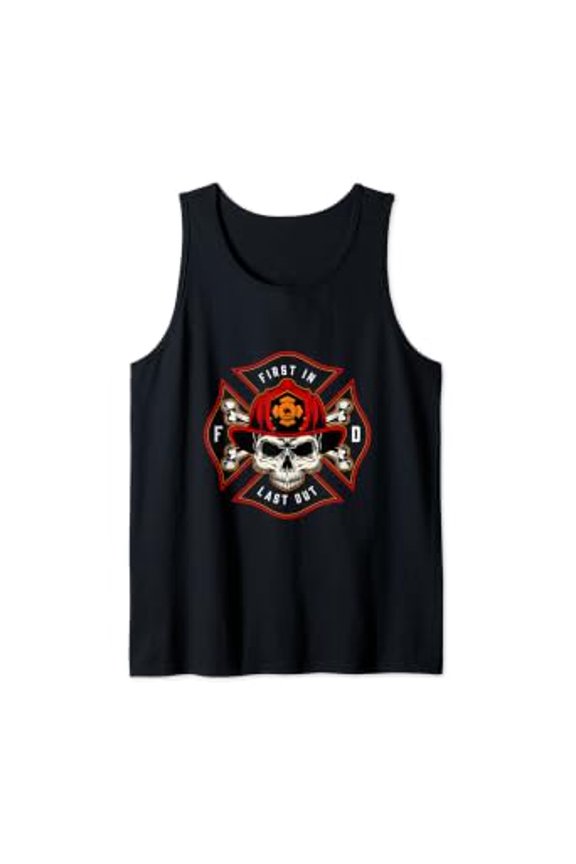 First In Last Out Firefighter Tank Top Size S-3XL