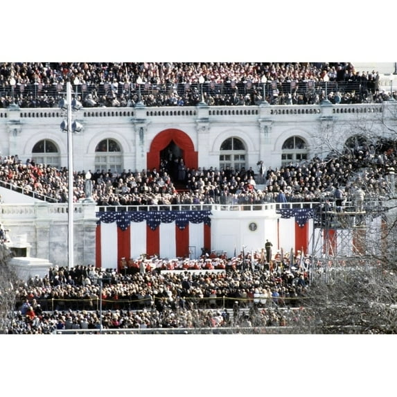 First Inauguration Of Bill Clinton. Overview Of The Crowd And Decorations On The West Front Of The Capitol. Jan. 20