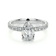 thumbnail image 1 of First JeweL 2.1 Ct VVS1/D Pear Cut Lab Created Diamond Ring for Her - White Gold Over 14K Silver Diamond Ring - Solitaire with Accent Diamond Ring for Women's - Full Eternity Diamond Ring for Her, 1 of 6