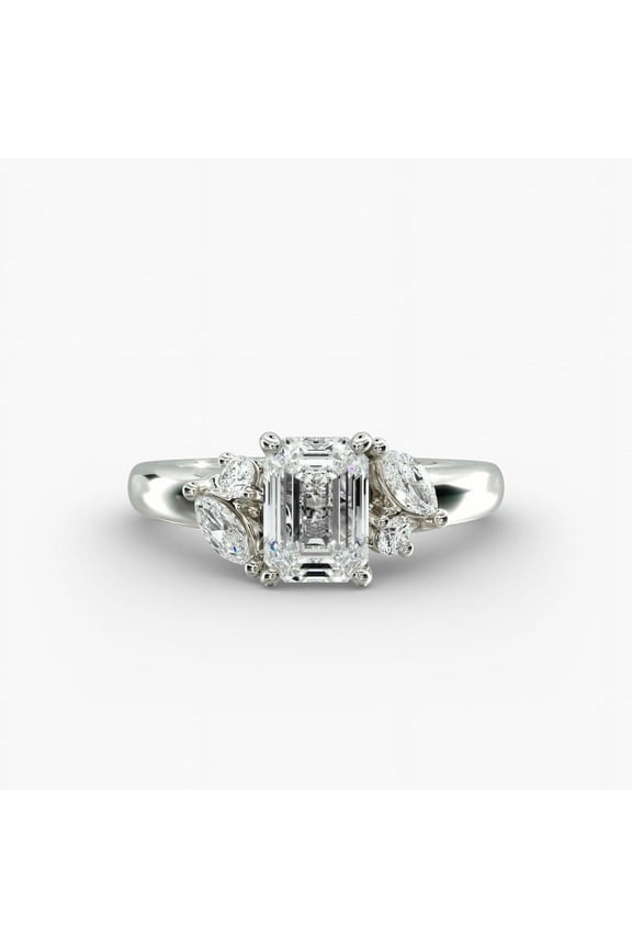 1.7 Ct Emerald Cut VVS1/D Lab-Grown Diamond Knife Edge Shank Wedding Ring - Stamped 14K Solitaire Engagement Ring - Jewelry Clearance Sale - Solitaire Rings
