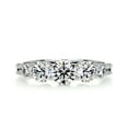 thumbnail image 1 of First Jewel 1.7 Ct VVS1/D Round Cut Lab-created Diamond Ring for Her - Silver 14K White Gold Over Ring - Engagement Wedding Diamond Ring for Women's - Solitaire with Accent Diamond Ring for Her, 1 of 6