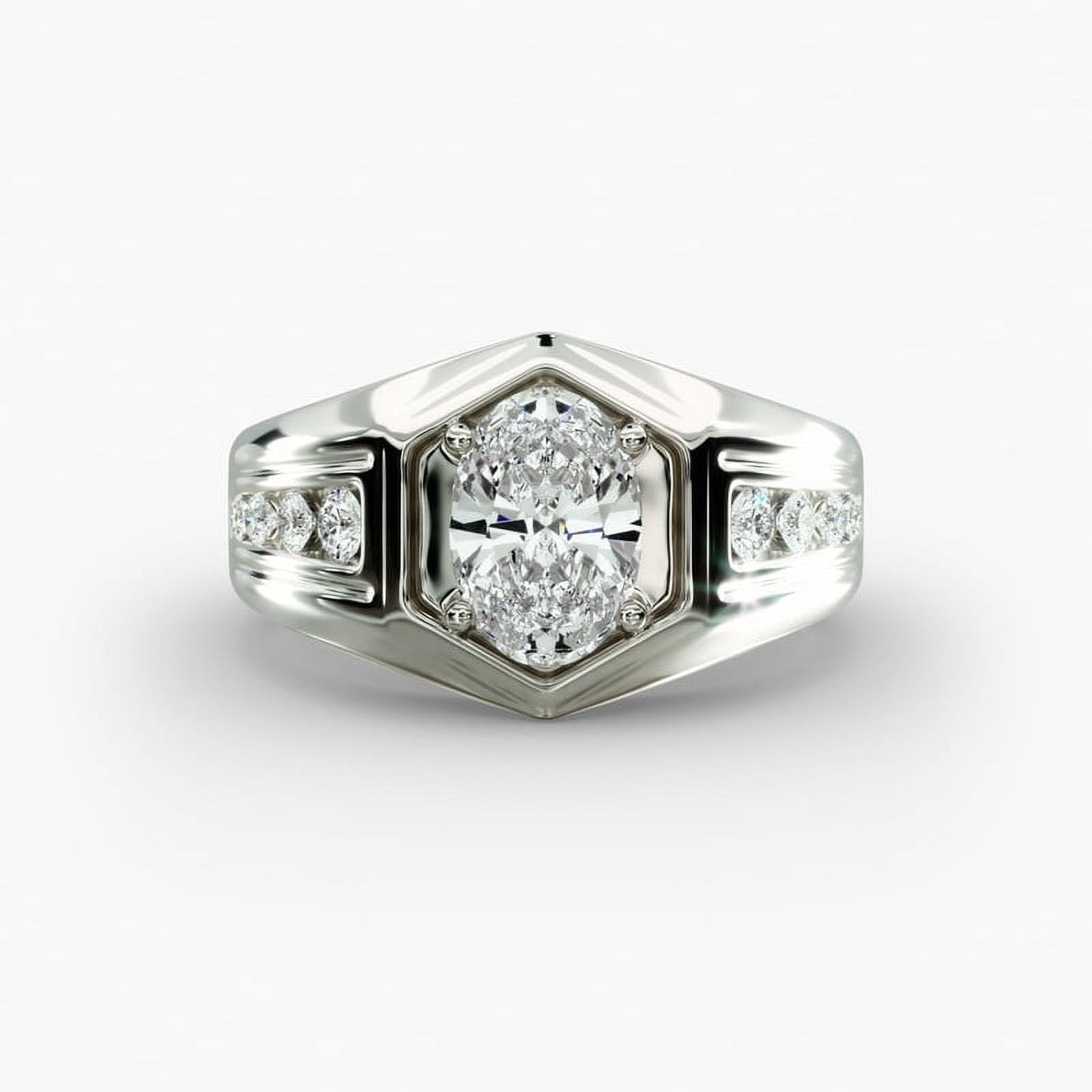 First Jewel 1.8 Ct Oval Cut White Diamond Ring for Him - Engagement ...