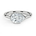 thumbnail image 1 of First Jewel 1.9 Ct Pear Cut Diamond Rings for Women - 14K White Gold Plated Solitaire Rings - Bezel Set Engagement Sterling Silver Ring - East West Wedding Anniversary Gifts for Her, 1 of 3