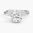 thumbnail image 1 of First Jewel 14K White Gold Plated Diamond Ring - Brilliant 1.9 Ct Round Cut Diamond Ring - Milgrain Diamond Rings for Women's - Solitaire with Accent Diamond Rings for Her - Anniversary Gift, 1 of 3