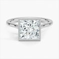 thumbnail image 1 of First Jewel 14K White Gold Plated Diamond Rings for Her - Princess Cut Excellent 2 Ct Diamond Ring For Women's - Bead Ball Diamond Rings for Women's - Solitaire Diamond Rings for Women's, 1 of 3