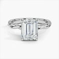 thumbnail image 1 of First Jewel 14K White Gold Plated Rings - 1.7 Ct Lab Created Asscher Cut Diamond Solitaire Bands - Split Shank Engagement Rings for Women - Wedding Proposal Jewelry, 1 of 3