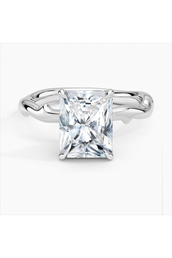 2.2 Ct Radiant Cut Diamond Solitaire Rings - 14K White Gold Plated Engagement Rings - Christmas Gift Ideas for Her - Valentine's Day Proposal Rings - Stylish Daily Wear Diamond Rings