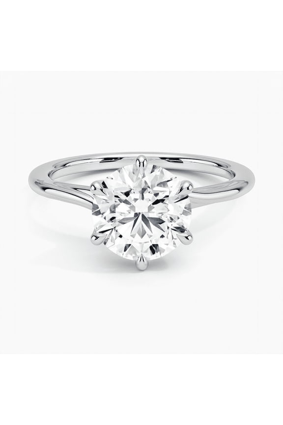 2 Ct Princess Cut Diamond Rings - 14K White Gold Plated Wedding Jewelry - Solitaire Engagement Rings for Women - Christmas Proposal Rings - Valentine Anniversary Gifts