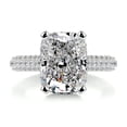 thumbnail image 1 of First Jewel Anniversary Ring - Radiant Cut Excellent 2.5 Ct Diamond Ring for Her - Silver 14K White Gold Over Ring - Solitaire with Accent Diamond Ring for Her - Halo Diamond Ring - Wedding Gift, 1 of 6