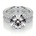 thumbnail image 1 of First Jewel Anniversary Ring - White Gold Over 14K Silver Diamond Ring - Round Cut Brilliant 2 Ct Diamond Ring - Eternity Diamond Ring for Women's - Halo Diamond Ring for Women's - Wedding Gift, 1 of 6