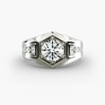 thumbnail image 1 of First Jewel Brilliant Round Cut 1.7 Ct Lab Created Diamond Wedding Anniversary Ring - 14k White Gold Plated Wedding Ring for Men - Anniversary Gifts for Her - Engagement Diamond Ring, 1 of 4