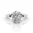 thumbnail image 1 of First Jewel Dazzling 2 Ct Oval Cut Solitaire with Accent Diamond Ring for Her - Featuring Exquisite Lab-Created Simulated Diamonds in 14K White Gold Over - Perfect for Engagements and Anniversaries, 1 of 7