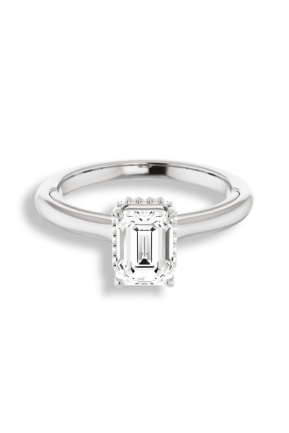 Emerald Cut 1.9 Ct Lab Created Diamond Women's Wedding Ring - 14K White Gold Plated Diamond Ring - Best Friend Forever Anniversary Band