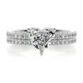 thumbnail image 1 of First Jewel Excellent 1.5 Ct Heart Cut Diamond Ring for Women's - White Gold Over 14K Silver Diamond Ring - Two Band Eternity Diamond Ring for Women's - Engagement Wedding Diamond Ring for Women's, 1 of 6