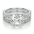thumbnail image 1 of First Jewel Princess Cut Excellent 2 Ct Diamond Ring For Women's - Silver 14K White Gold Over Ring for Her - Wedding Ring - Solitaire with Accent Diamond Ring - Eternity Band Diamond Ring for Her, 1 of 6