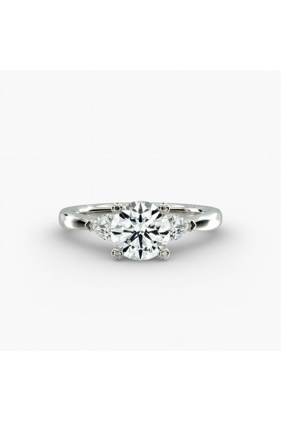 Round Brilliant Cut 1.7 Ct VVS1/D Lab Created Diamond Engagement Ring - 14K White Gold Plated Wedding Diamond Ring - Solitaire Ring for Women - Proposal Class Ring