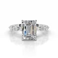 thumbnail image 1 of First Jewel Silver 14K White Gold Over Ring - Excellent 2.2 Ct Emerald Cut Diamond Ring - Engagement Wedding Diamond Ring for Women's - Solitaire with Accent Diamond Ring for Her - Birthday Gift, 1 of 7