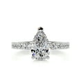 thumbnail image 1 of First Jewel Silver 14K White Gold Over Ring for Her - Pear Cut Excellent 2.1 Ct Diamond Ring For Women's - Solitaire with Accent Diamond Ring for Women's - Eternity Band Diamond Ring for Women's, 1 of 6