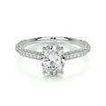 thumbnail image 1 of First Jewel Silver 14K White Gold Over Ring - Anniversary Ring - Oval Cut Excellent 2.1 Ct Diamond Ring for Women's - Solitaire With Accent Diamond Ring for Women's - Eternity Band Diamond Ring, 1 of 6