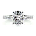 thumbnail image 1 of First Jewel Silver 14K White Gold Over Ring - Oval Cut Excellent 2 Ct Diamond Ring For Women's - Solitaire with Accent Diamond Ring - Eternity Band Diamond Ring for Women's - Gift for Women's, 1 of 6