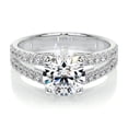 thumbnail image 1 of First Jewel Silver 14K White Gold Over Ring for Women's - Round Cut Brilliant 1.9 Ct Diamond Ring For Women's - Solitaire With Accent Diamond Ring for Her - Eternity Band Diamond Ring for Women's, 1 of 6