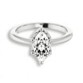 thumbnail image 1 of First Jewel Solitaire 1.9 Ct White Marquise Cut Diamond Wedding Ring - 14K White Gold Plated Engagement Band - Flower Diamond Ring for Her Birthday, 1 of 3