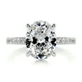 thumbnail image 1 of First Jewel Sparkling 2.2 Ct Oval Cut Hidden Halo Two Eternity Diamond Ring - Crafted with Lab-Created Simulated Diamonds in 14K White Gold Over - Ideal for Women’s Engagements and Special Events, 1 of 7