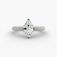 thumbnail image 1 of First Jewel Stamped 14K White Gold Plated Wedding Ring for Wife - Marquise Cut 1.6 Ct Lab Created Diamond Solitaire Ring for Women’s - Engagement Split Shank Women’s Ring - Wedding Anniversary Ring, 1 of 4