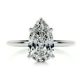 thumbnail image 1 of First Jewel Timeless 2 Ct Pear Cut Hidden Halo Diamond Ring - Featuring Gorgeous Lab-Created Simulated Diamonds in 14K White Gold Over - Ideal for Women’s Engagements and Special Celebrations, 1 of 6