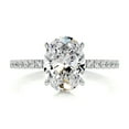 thumbnail image 1 of First Jewel Wedding Ring - Silver 14K White Gold Over Ring for Her - Oval Cut Excellent 2 Ct Diamond Ring - Solitaire with Accent Diamond Ring for Women's - Hidden Halo Diamond Ring for Her, 1 of 6