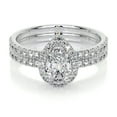 thumbnail image 1 of First Jewel White Gold Over 14K Silver Diamond Ring - Pear Cut Excellent 1.9 Ct Diamond Ring For Women's - Eternity Band Diamond Ring for Women's - Solitaire with Accent Diamond Ring for Women's, 1 of 6