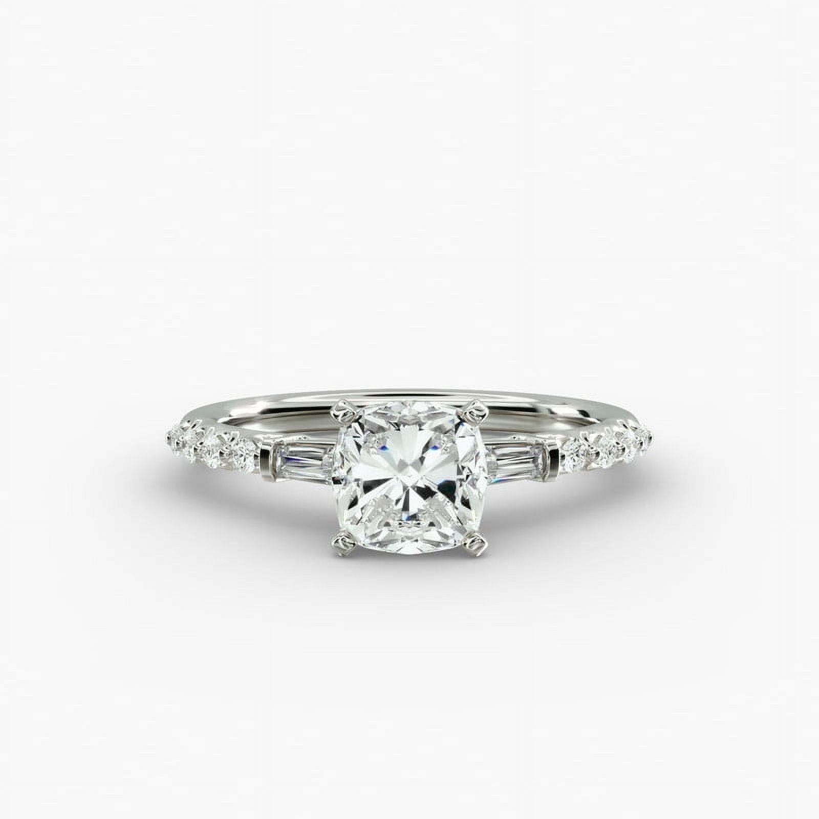 First Jewelry 1.4 Ct Cushion Cut Moissanite Ring - 14K White Gold ...