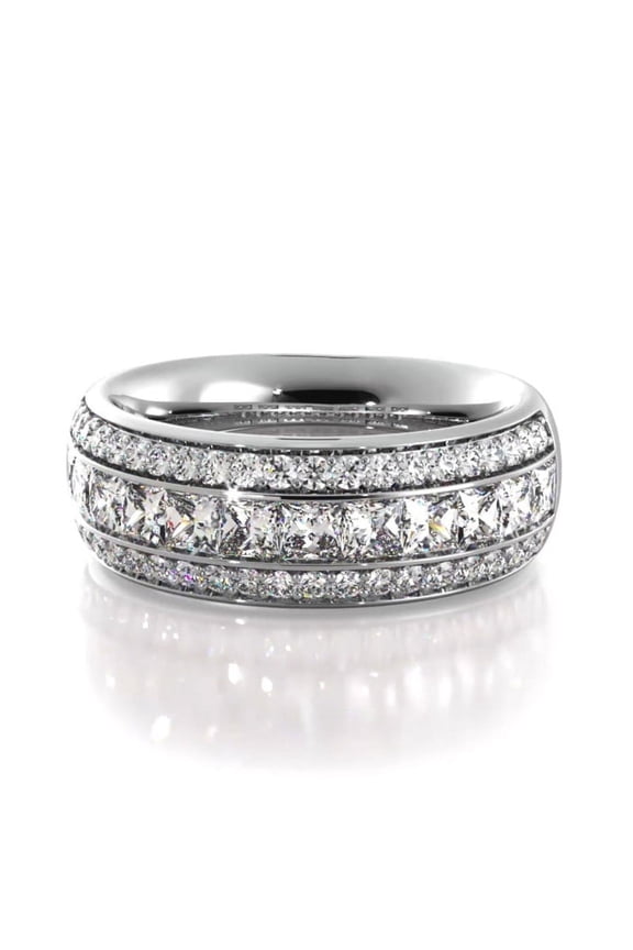 ry 14K White Gold Plated Rings - 1.4 Ct Princess Cut Ring for Women - Multi-Stone Stacking Engagement Band - Elegant Multi-Stone Engagement Ring for Women - Gifts for Her Teens