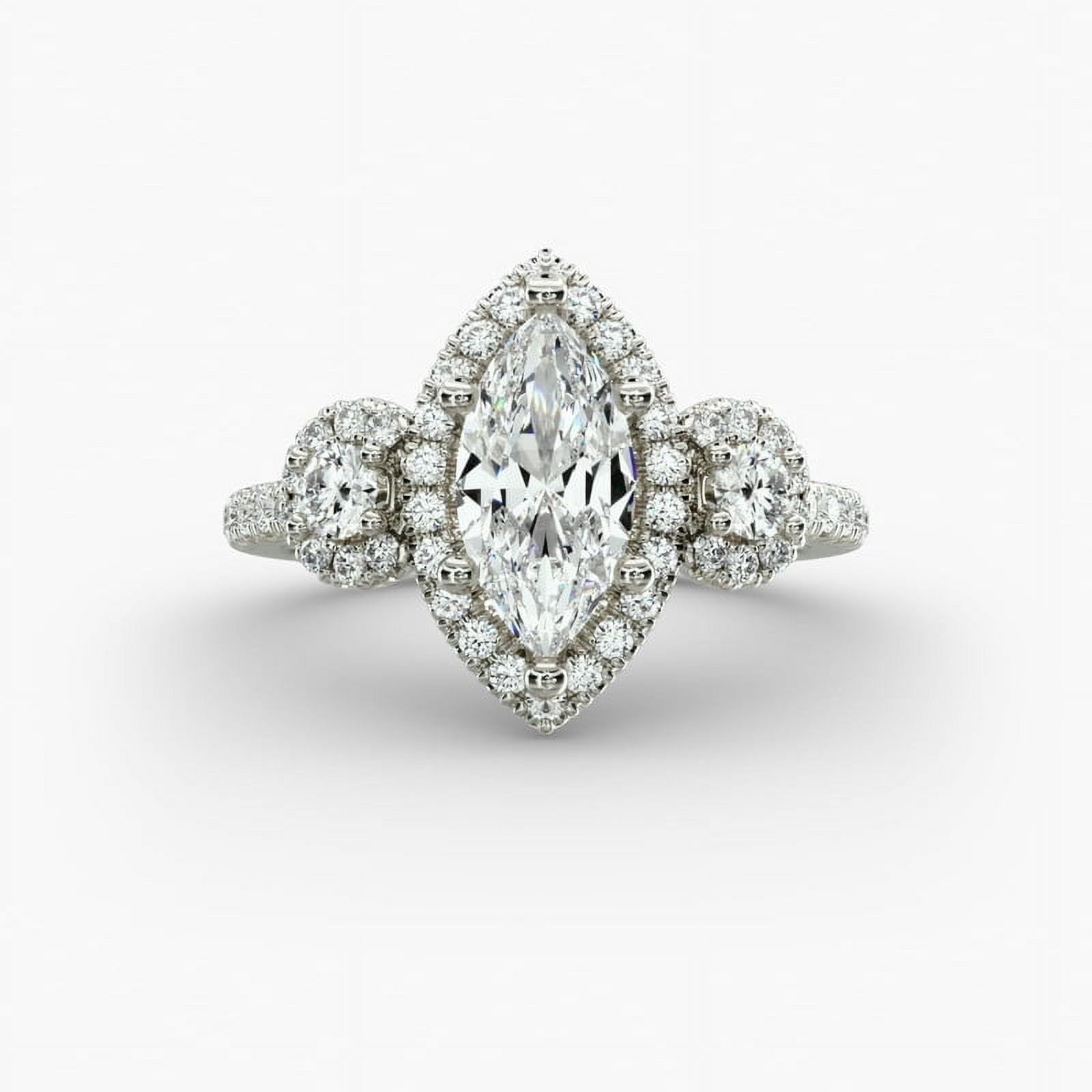 First Jewelry Marquise Cut 1.8 Ct Moissanite Wedding Anniversary Ring