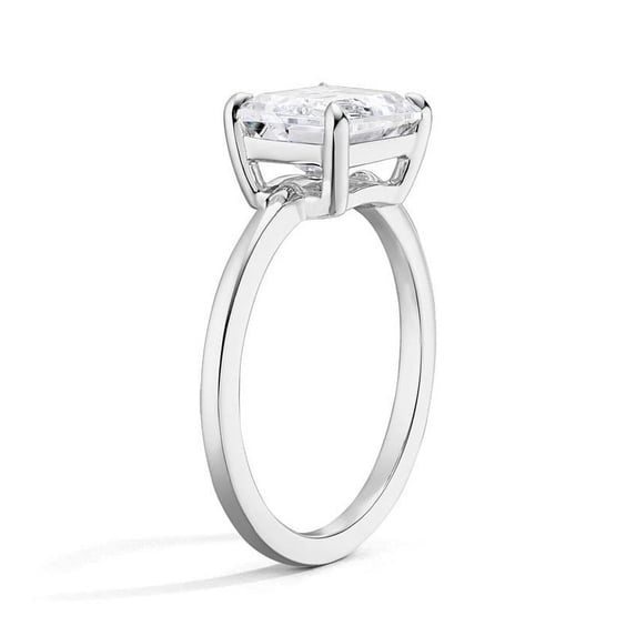 First Jewelry Pear Cut Excellent 1.9 Ct Moissanite Rings For Women's - 14K White Gold Plated Moissanite Rings - Solitaire Moissanite Rings for Women's - East West Pear Cut Moissanite Rings