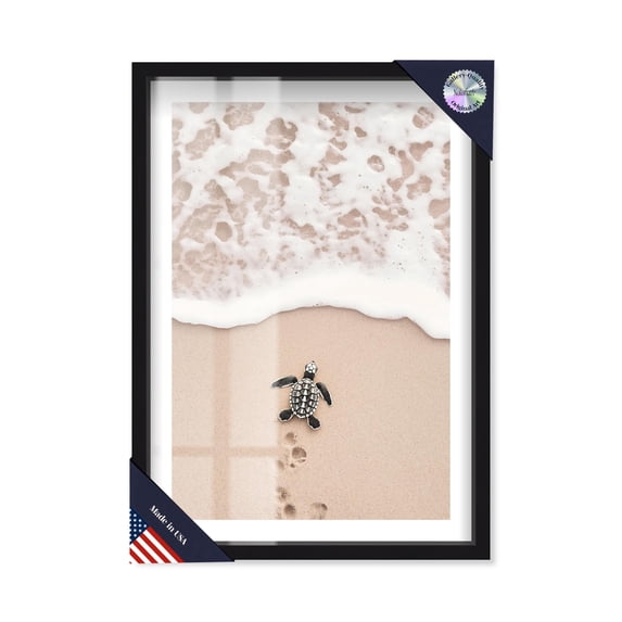 First Journey Shadowbox Print Travel Art Prints by Notoriart, Black Frame, 17 x 25