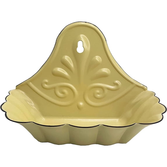 First of a Kind Enamel Metal Soap Dish, Vintage Bar Soap Tray for Bath or Kitchen - Metal Soap Holder for Bathroom, Farmhouse Decor - Soap Dish for Bar Soap - Distressed Soap Holder (Yellow)