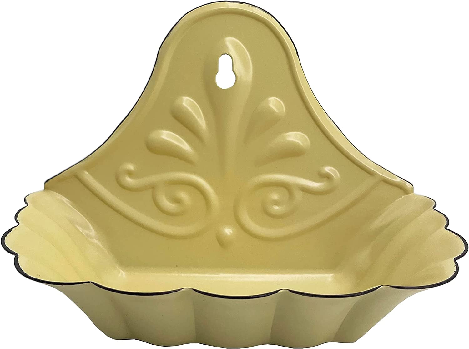 Yellow Distressed Ceramic Vintage Soap Dish Holder