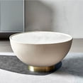 thumbnail image 1 of First of a Kind Modern Drum Bowl Coffee Table - Round Shaped Coffee Table – Modern Decorative Tables - Tabletop for Home Decor - Sintered Stone at Top with Microfiber Leather, White, 1 of 6
