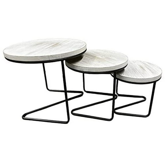 First of a Kind Round Wooden Display Risers - Set of 3 Round Wire Display Risers with Wood Tops, Round Decorative Display Stand - 10" Tall Wooden Display risers
