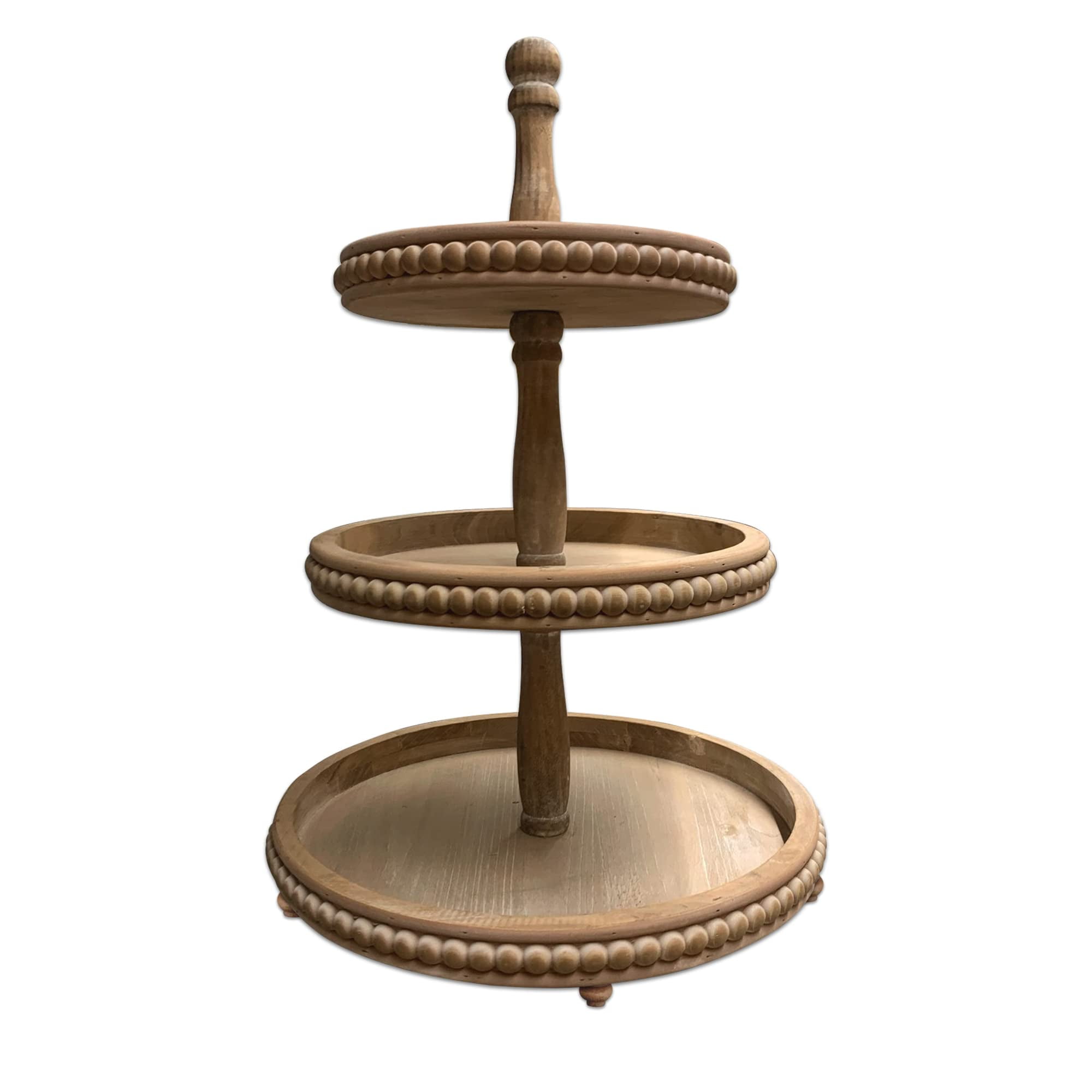 First of a Kind Whitewashed Round Decorative Tray Unique Vintage