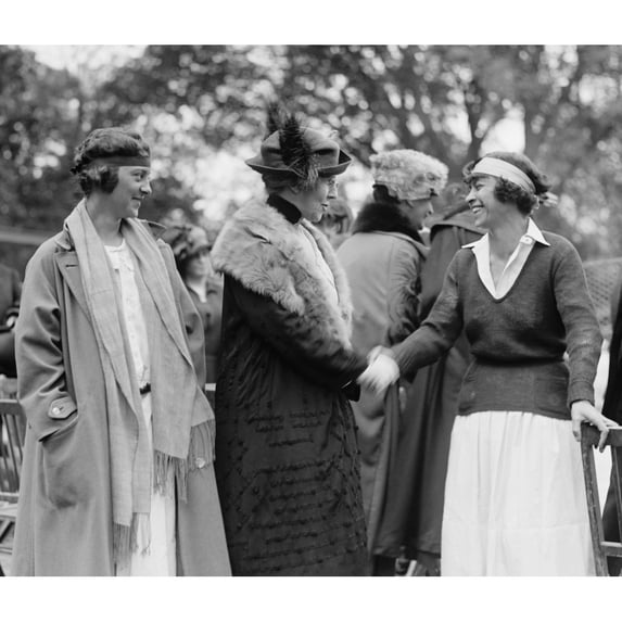 First Lady Florence Harding Shaking Hands With Tennis Champion History (24 x 18)
