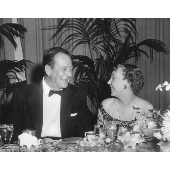First Lady Mamie Eisenhower And Actor John Wayne At Political Dinner. June 8 History (24 x 18)