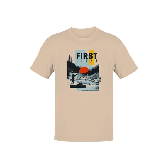 First Light Fly Fishing Landscape Men's Natural T-shirt