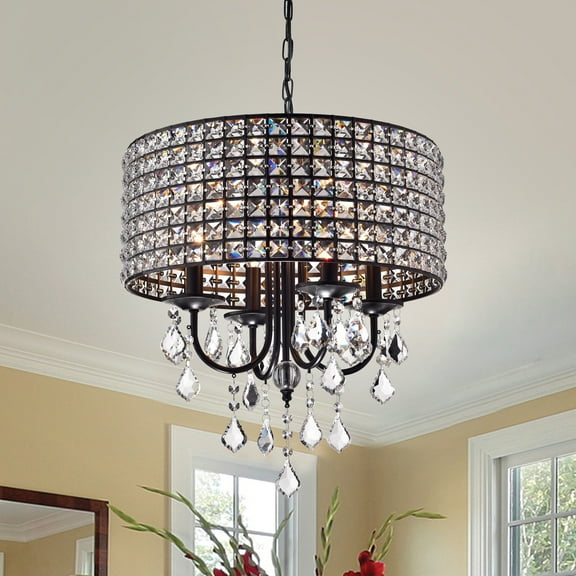 First Lighting Chione Crystal 4-light Drum Chandelier