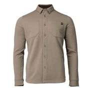 First Lite Men's Rugged Wool Field Shirt, Long Sleeve, Walnut Color, Classic Outdoor Design, Tailored Fit MTRWFWN
