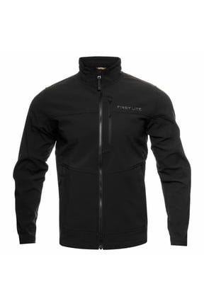 Men's Scout Soft Shell Jacket, Black, Water-Resistant, Breathable, Full-Zip, Customizable Cuffs (MOSSSBK)