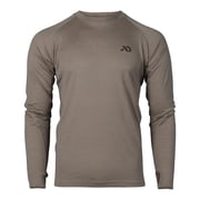 First Lite Men's Wick LS Crew, Long Sleeve Moisture-Wicking Outdoor Shirt, Walnut Color MTWLCWN